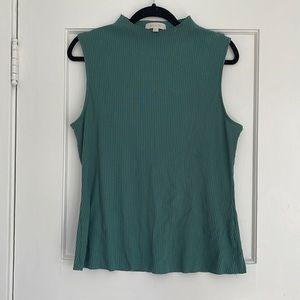 Ribbed mock neck tank